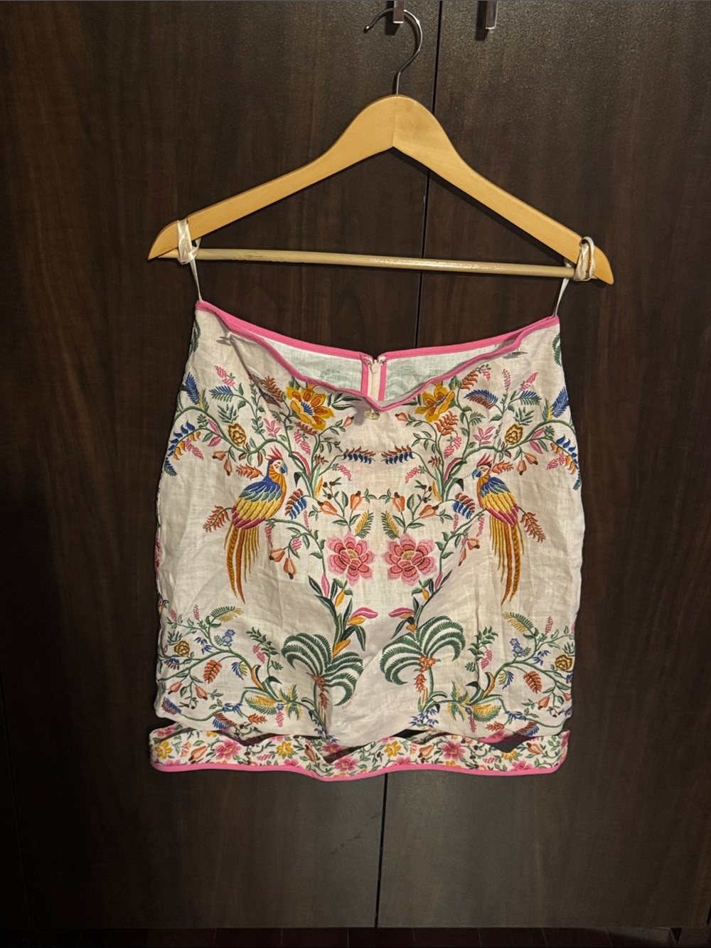 New FARM Rio Delicate Forest Linen Mini Dress medium resort vacation summer NWT - Picture 8 of 10